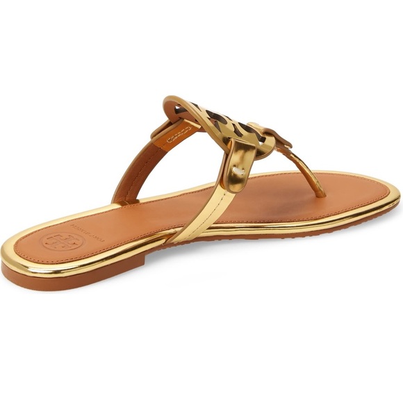 Tory Burch Miller Flip Flop -gold/tan-Size 5.5 - Picture 2 of 6